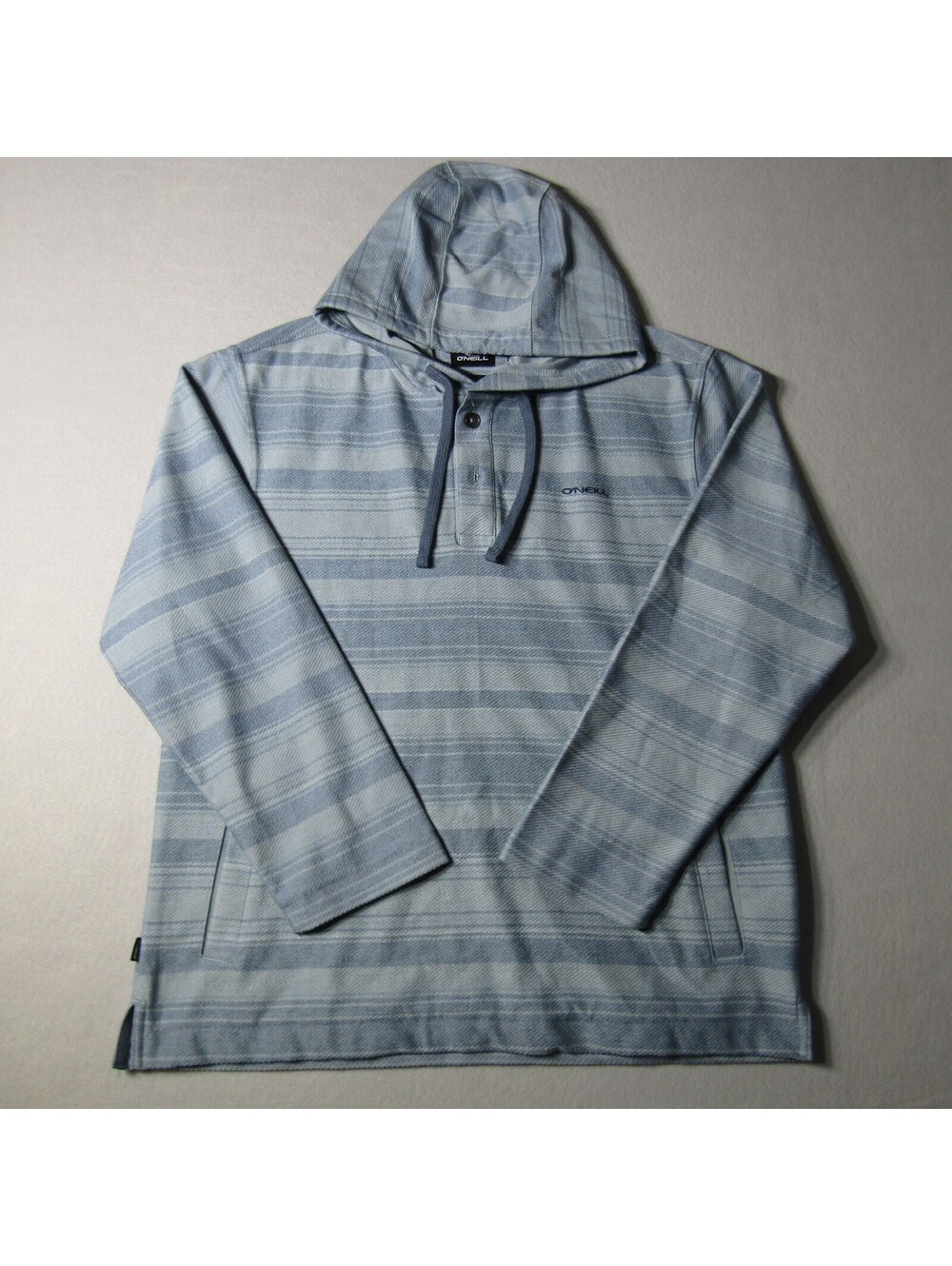 NWT O'Neill Bavaro Stripe Poncho Hoodie Men's L Light Blue